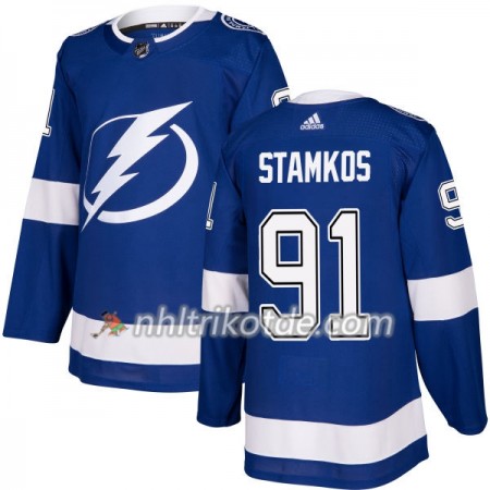 Tampa Bay Lightning Trikot Steven Stamkos 91 Adidas 2017-2018 Blau Authentic - Herren